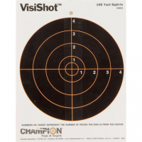 Champion Targets 45802 VisiShot Interactive Paper Bullseye Black/White 10 Per Pkg