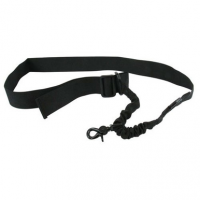 TacFire SL001B Single Point Sling 1.25" W x 20"-30" L Adjustable Double Bungee Black Nylon Webbing for Rifle/Shotgun