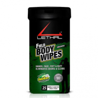 Lethal 9423W6725W Field Body Wipes Odor Eliminator 25 Per Pkg