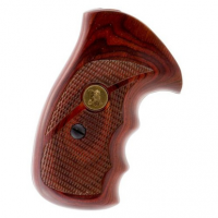 Pachmayr 63020 Renegade Laminate Revolver Grip Panels S&W K/L Frame Round Butt Checkered Wood Laminate Rosewood