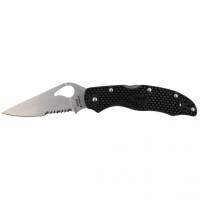 Spyderco BY01PSBK2 Byrd Harrier 2 Lightweight 3.36" Folding Part Serrated Knife