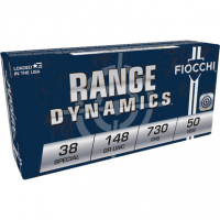 Fiocchi 38LA Range Dynamics 38 Special 148 gr Lead Wadcutter 50 Per Box