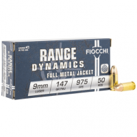 Fiocchi 9APD Range Dynamics 9mm Luger 147 gr Full Metal Jacket 50 Per Box