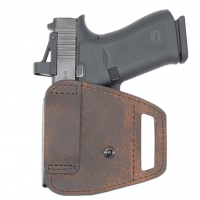 Versacarry VSL211G19 V-Slide OWB Brown Leather/Polymer Belt Slide Fits Glock 19 Right Hand