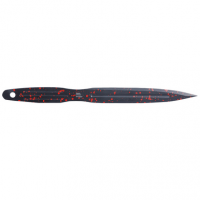 CRKT Onion Throwing Knives Set with 6.25" Fixed Spear Point Plain Non-Sharp Black/Red Spatter 1050 High Carbon, Includes Sheath - K930RKP