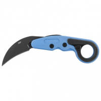 CRKT Provoke 2.47" Folding Hawkbill Knife with Black Stonewashed 4116 Stainless Steel Blade and Blue Metallic Grivory Handle - 4041B