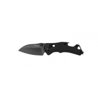 Kershaw 8337 Craze EDC 2.35" Folding Reverse Tanto Plain Blackwash 8Cr13MoV SS Blade, Black Textured GFN Handle - 8337