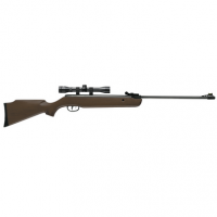 Crosman Vantage NP Air Rifle - .177 Nitrogen Piston, 1rd Capacity, Black Receiver, Hardwood Stock, Includes 4x32mm Scope - 30021