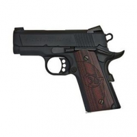 Colt Mfg O7800XE Defender Compact 45 ACP 7+1 3" Black Steel Barrel, Blued Serrated Slide, Matte Black Cerakote Aluminum Frame w/Beavertail, Black Cherry Tactical G10 Grips, Ambidextrous