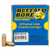 Buffalo Bore Ammunition 21C20 Outdoorsman Strictly Business 10mm Auto 220 gr Hard Cast Flat Nose 20 Per Box