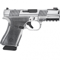 Black Rain Ordnance Frontline Pistol, Bright White Battleworn 15+1rd 4" Barrel 9mm Luger - FLP9MMWB