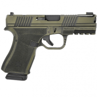 Black Rain Ordnance Frontline Pistol, Bazooka Green Battleworn 15+1rd 4" Barrel 9mm Luger - FLP9MMBGB