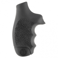 Hogue OverMolded Monogrip, Black Cobblestone Rubber with Finger Grooves for S&W J Frame with Round Butt - 60000