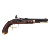 Traditions P1090 Trapper SAO 50 Cal Flintlock 9.75" 1 Blued Frame & Barrel Hardwood Grip