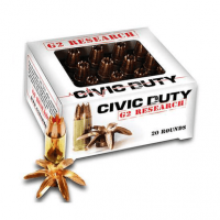 G2 Research G00617 Civic Duty 45ACP 164gr Copper Expansion Projectile 20 Per Box