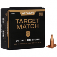 Speer Target Match Rifle Plinking, .308 168 gr Open Tip Match Boat Tail 100 Per Box/ 5 Case 30Cal - 2040