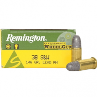 Remington Ammunition 22278 Performance WheelGun 38 S&W 146gr Lead Round Nose 50 Per Box