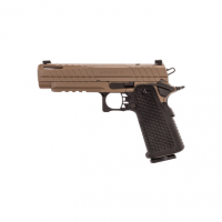 Live Free Armory LFAPF71202 Apollo 11 Full Size 9mm Luger 17+1 4.90" Stainless Match Grade Bull Barrel, Elite FDE Cerakote Optic Cut/Serrated Stainless Steel Slide, Elite FDE Cerakote Steel Frame w/Beavertail & Picatinny Rail