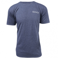 Glock Pistol Flag Tee Shirt, Heather Navy Cotton/Polyester Short Sleeve Large Semi-Fitted - AA75157