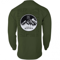 Glock Born In Austria Long Sleeve Shirt, Military Green Pre-Shrunk Cotton Small - AP96065