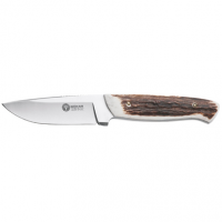 Boker Stag Hunter 3.50" Drop Point Plain N695 Blade 4" Rugged Stag Handle - 02BA319H