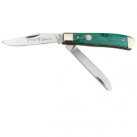 Boker Trapper 2.0 Clip Point/Spey Plain D2 Steel Blade Smooth Green Bone Handle - 110829