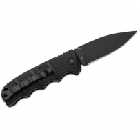 Boker Kalashnikov Pocket Knife, 3.35" Plain D2 Steel Blade Black Aluminum Handle - 01KALS99