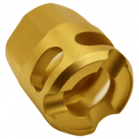 True Precision Inc Micro Compensator Y-Type, Gold 416R Stainless Steel 1/2"x28 Threads 9mm/380 ACP - TPYMICROG