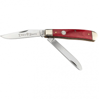 Boker Trapper Knife, 4.25'' Closed Plain D2 Steel Blade Smooth Red Bone Bone Handle - 110830