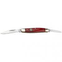 Boker Traditional Pen Knife, 2.75'' Closed Pen/Spear Plain D2 Steel Blade Smooth Red Bone Handle - 110844