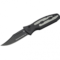 Boker Kalashnikov Knife, 3.35" Clip Point Plain Black D2 Steel Blade Black/Gray Aluminum Handle - 01KALS136