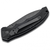 Boker Intention II Knife, 3.35" Folding Dagger Plain D2 Steel Blade Black G10 Handle - 01BO796