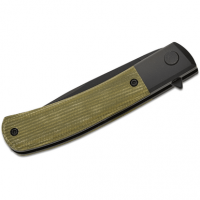 Boker Modern Gentleman Knife, 2.95" Plain Black Nitro-V Blade Green Micarta Handle - 01BO931