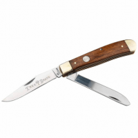 Boker Trapper 2.0 Knife, 4.25'' Closed Clip Point/Spey Plain D2 Steel Blade Rosewood Tulip Wood Handle - 110832