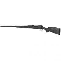 Weatherby Mark V Accumark Rifle, 26" Spun Stainless w/Graphite Black Cerakote Fluted Threaded Barrel Monte Carlo Gray Webbed Black Fiberglass Stock Left Hand 3+1rd Full Size 300 Wthby Mag - MAM01N300WL8B