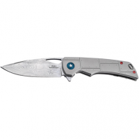 Boker P-51 Damast 3.35" Drop Point Damascus Blade with Titanium Handle - 01BO910DAM