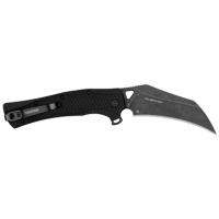 Kershaw Dawnstar Tactical Knife, 3.50" Folding Hawkbill Plain Blackwash 8Cr13MoV SS Blade Black Textured Glass Filled Nylon Handle - 1423