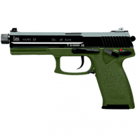 HK Mark 23 Pistol, 5.87" Black Threaded Barrel Black Cerakote Serrated Steel Slide OD Green Polymer Frame w/Accessory Rail 12+1rd 45 ACP - 81001074