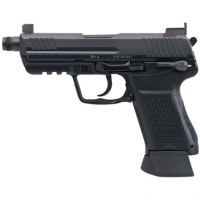 HK HK45CT Tactical V1 Pistol, 3.94" Black Threaded Barrel Black Serrated Steel Slide Black Polymer Frame w/Picatinny Rail Black Interchangeable Backstrap Grip Ambidextrous 10+1rd Compact Frame 45 ACP - 81001115