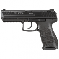 HK P30L V1 Light LEM Pistol, 4.45" Black Polygonal Rifled Barrel Black Cerakote Long/Serrated Steel Slide Black Polymer Frame w/Picatinny Rail Black Interchangeable Backstrap Grip Ambidextrous 15+1rd 9mm Luger - 81001090