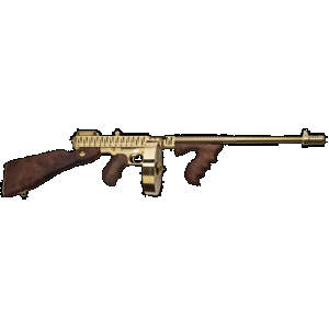 Thompson T150DTGTS 1927A-1 Deluxe 45 ACP Caliber with 16.50" Barrel, 20+1 Capacity (Stick), 50+1 Capacity (Drum), Gold w/Tiger Stripe Metal Finish, American Walnut Stock Wood Grip Right Hand