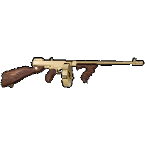 Thompson T150DTG 1927A-1 Deluxe 45 ACP Caliber with 16.50" Barrel, 20+1 Capacity (Stick), 50+1 Capacity (Drum), Titanium Gold Metal Finish, American Walnut Stock Wood Grip Right Hand