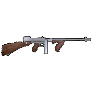Thompson TI50DCR 1927A-1 Deluxe Carbine 45 ACP Caliber with 18" Barrel, 20+1 Capacity (Stick), 50+1 Capacity (Drum), Hard-Chrome Plated Metal Finish, American Walnut Stock Wood Grip Right Hand