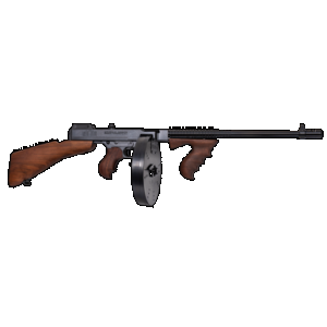 Thompson T1B100D 1927A-1 Deluxe Carbine 45 ACP Caliber with 18" Barrel, 20+1 Capacity (Stick), 100+1 Capacity (Drum), Blued Metal Finish, American Walnut Removable Fixed Stock & Wood Grip Right Hand