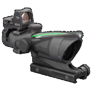 Trijicon 100552 ACOG Combo 4x 32mm Obj 36.80 ft @ 100 yds FOV Matte Black Finish Dual Illuminated Green Crosshair 223 Ballistic, RMR Type 2 3.25 MOA