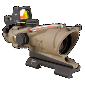Trijicon 100553 ACOG ECOS Combo Flat Dark Earth 4x32mm Illuminated Red Crosshair .223 BDC Reticle