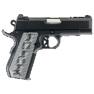 Dan Wesson 01883 ECP Compact Frame 45 ACP 8+1 4" Stainless Bull Barrel Black Duty Serrated Stainless Steel Slide Black Aluminum Frame wBeavertail Black/Gray G10 Grip