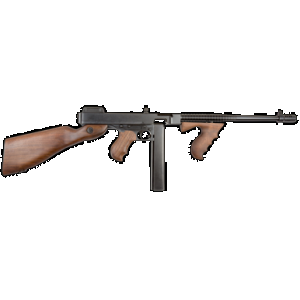 Thompson T114 1927A-1 Deluxe 45 ACP Caliber with 16.50" Barrel, 20+1 Capacity (Stick), Blued Metal Finish, American Walnut Stock Wood Grip Fixed Compensator Right Hand