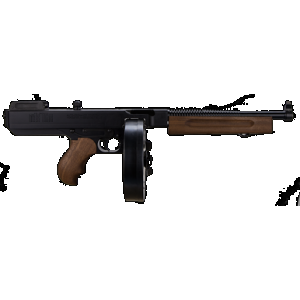 Thompson TA5 1927A-1 Lightweight Deluxe 45 ACP Caliber with 10.50" Barrel, 50+1 Capacity (Drum), Black Hard Coat Anodized Metal Finish, American Walnut Grip Right Hand