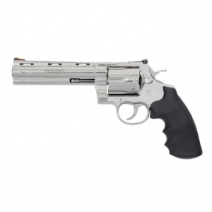 Colt Mfg ANACONDASP6RTS Anaconda 44 Mag 6 Shot 6" Stainless Recessed Target/Vent Rib Barrel, Cylinder & Frame, Black Hogue Rubber w/Finger Grooves Grip